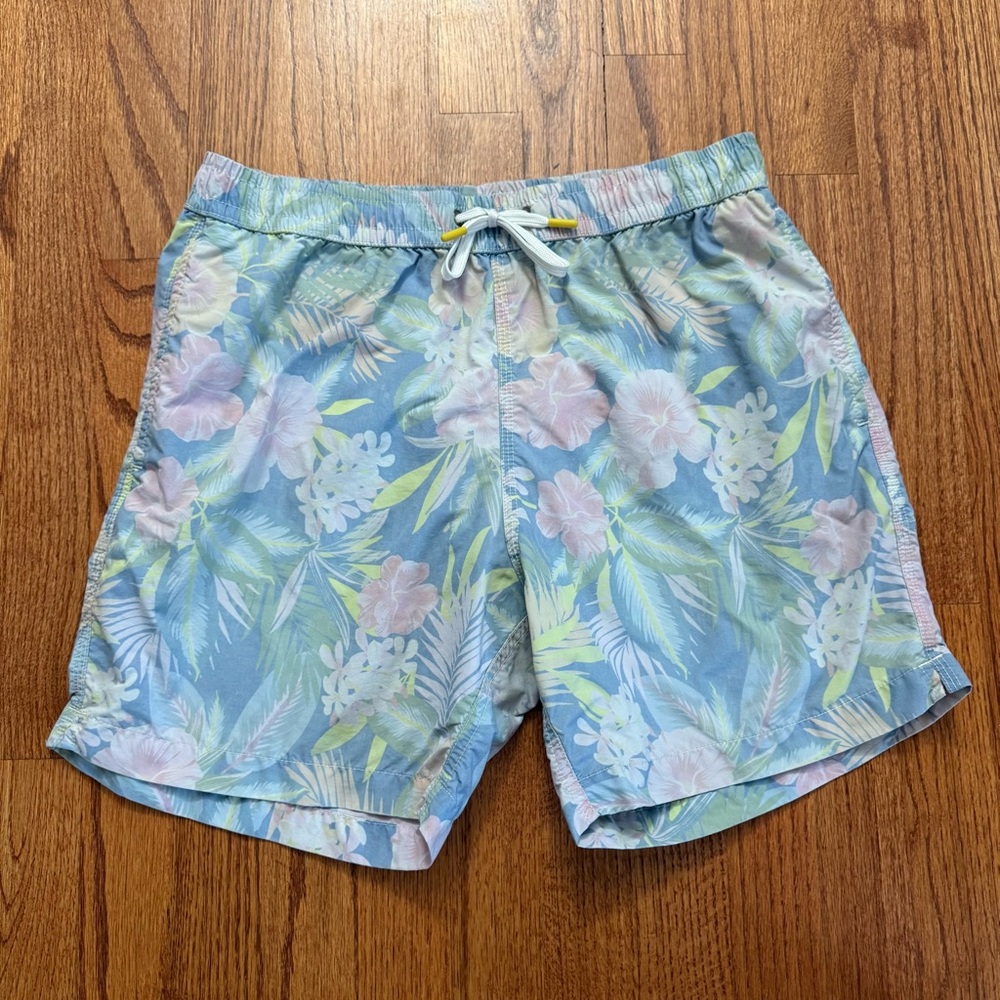 Hartford Mid-Length Floral-Print Recycled Swim Shorts size L